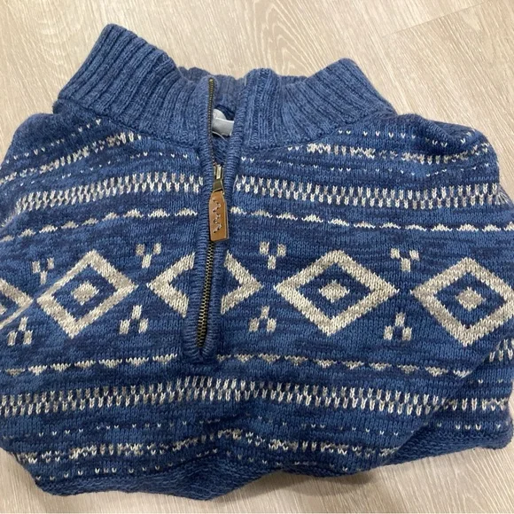 Men's Blue Patterned Sweater - Picture 5 of 5